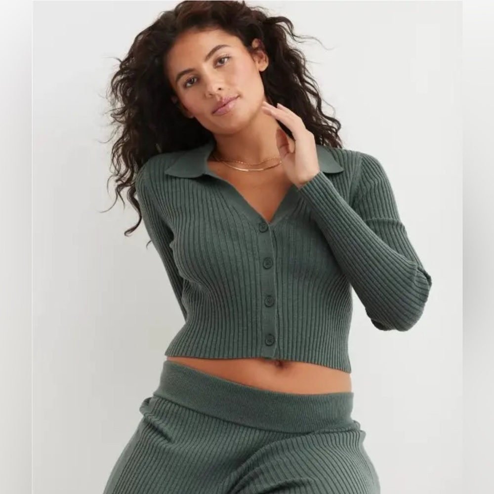 Aerie Gotta Jet! Polo Sweater